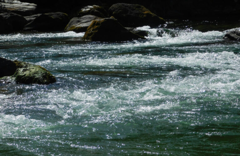 Een stroom van prikkels: Kolkende rivier met daarin rotslokken